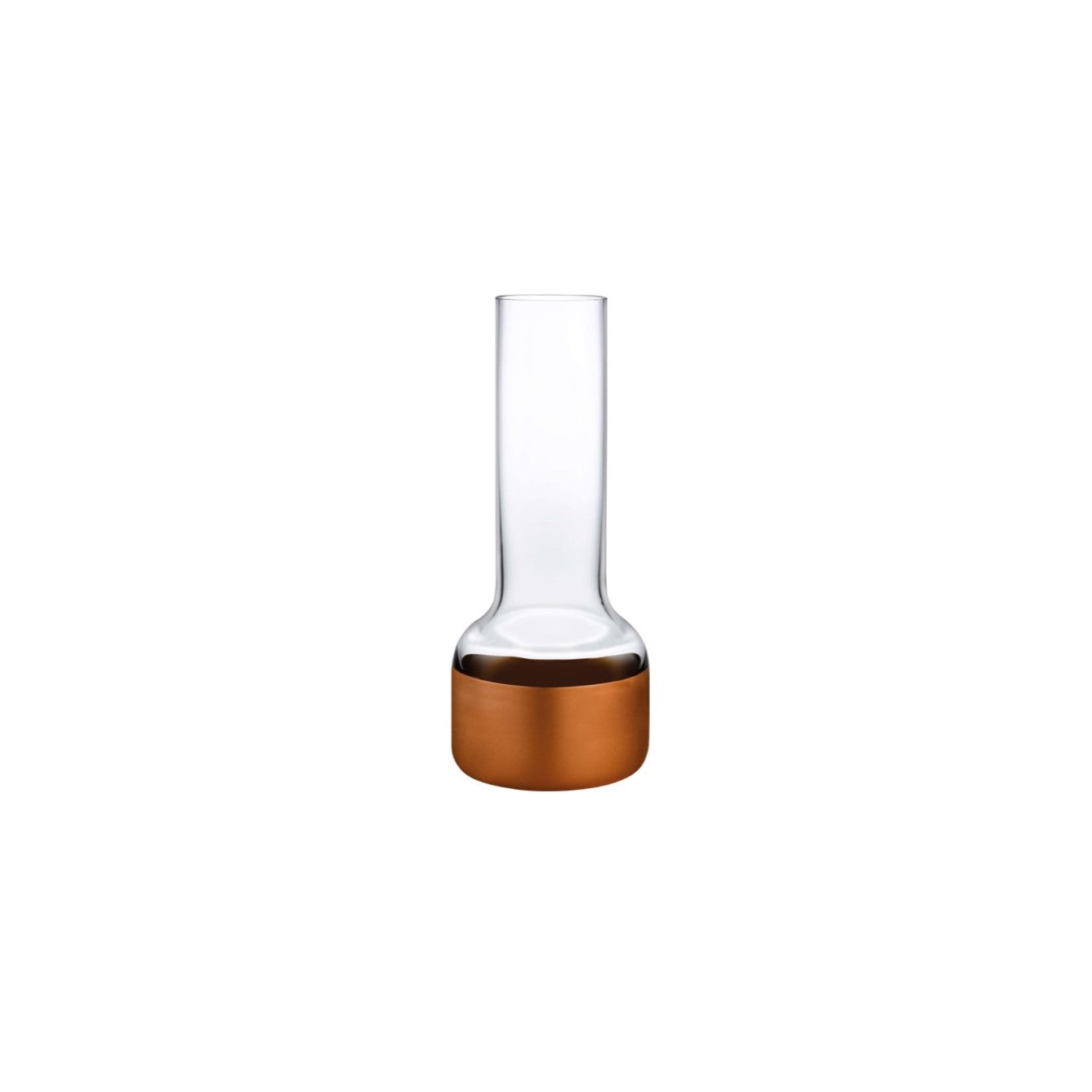 Vaso Contour Bud con coperchio trasparente e base in rame