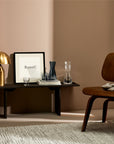 Lifestyle image with NUDE Lady water carafe and water glasses presented on side table