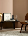 Lifestyle image with NUDE Lady water carafe and water glasses presented on side table