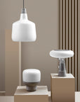 Smooth Lamp in Opaque Glass with Stone Base - NUDE EU