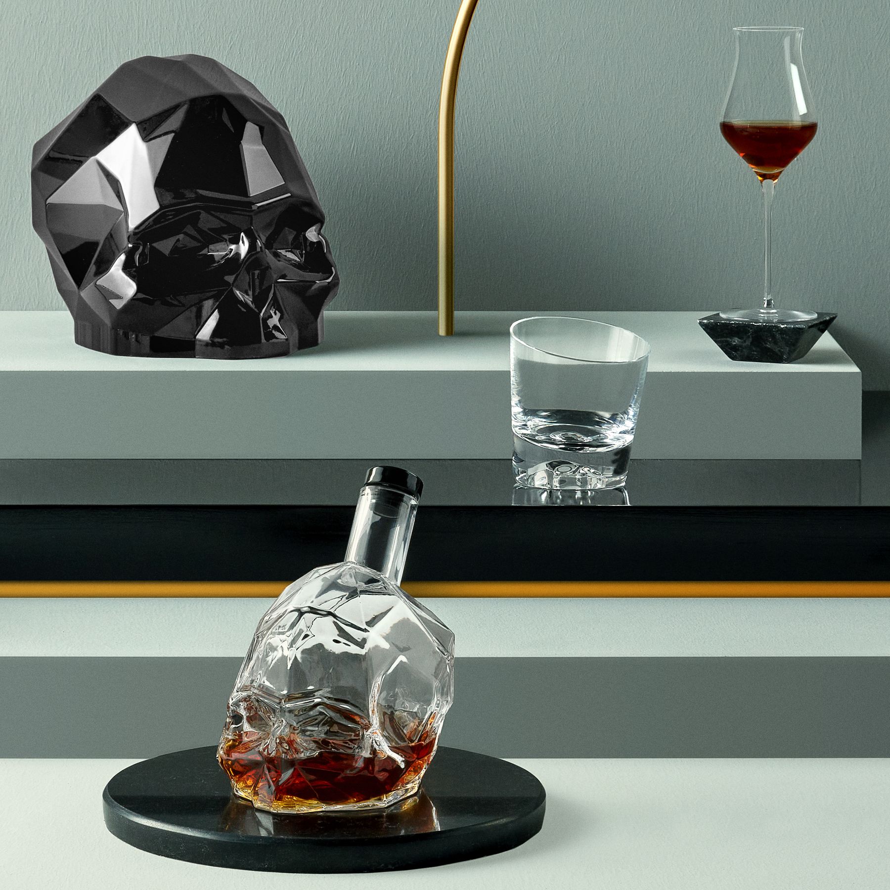 Memento Mori Set of 2 Whisky Glasses