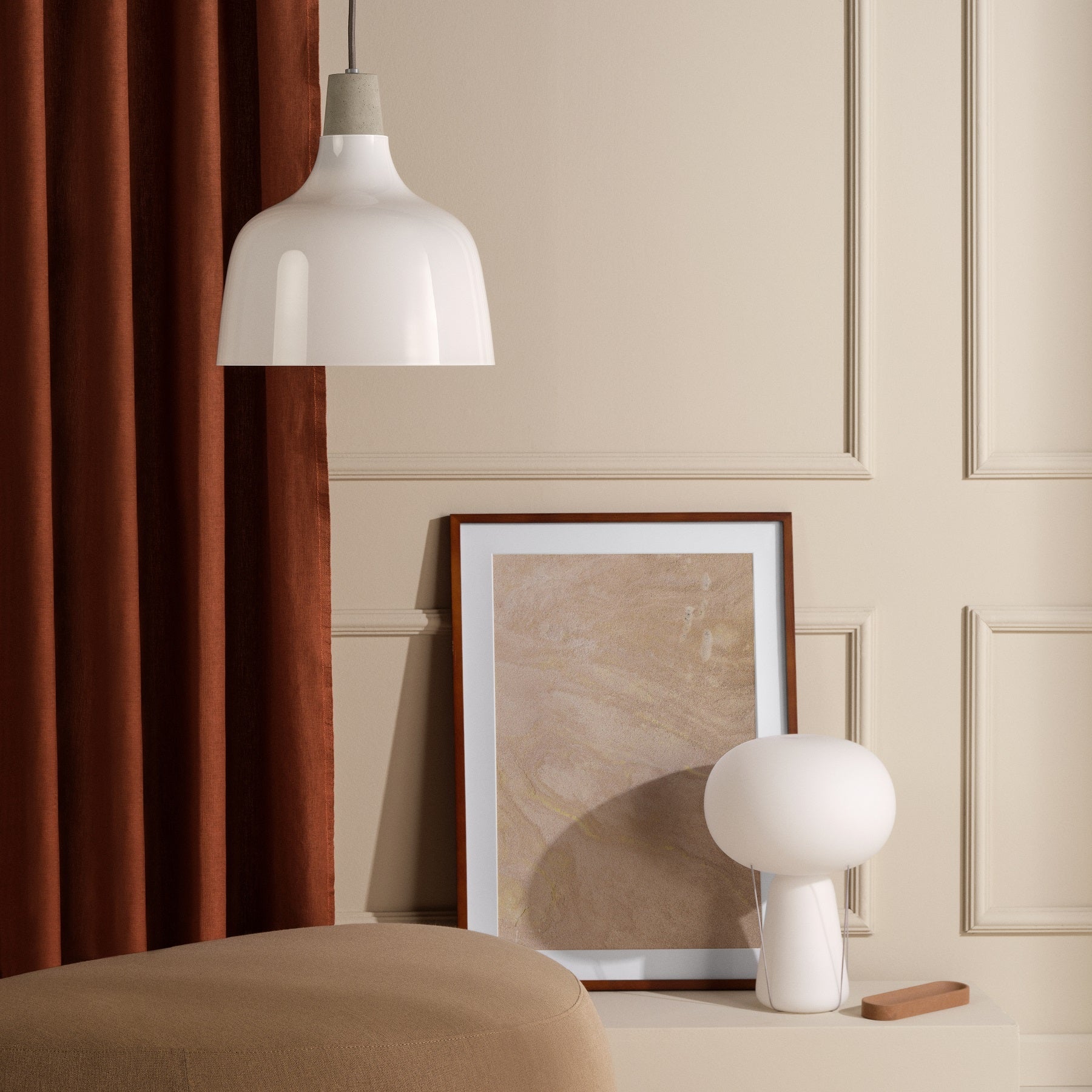 Blow Lamp White Base with Opal Top