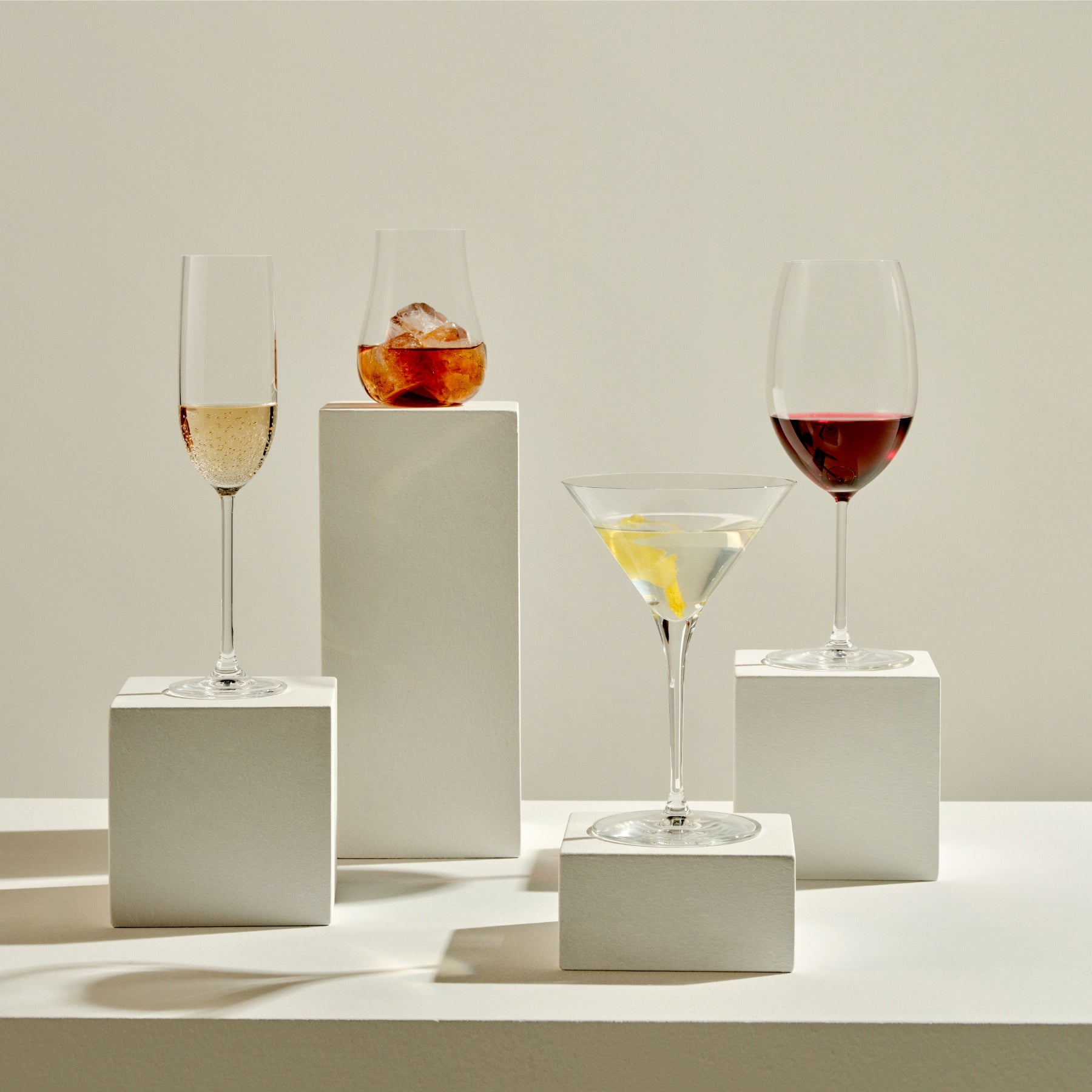 Set vintage di 4 bicchieri da whisky