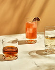 Club Set of 4 High Ball Glasses Small with Ripple Effect