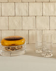 Club Set of 4 High Ball Glasses Small with Ripple Effect