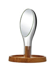 Moon Mirror with Oak Stand