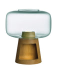 Tree Lamp with Glass and Oak Base