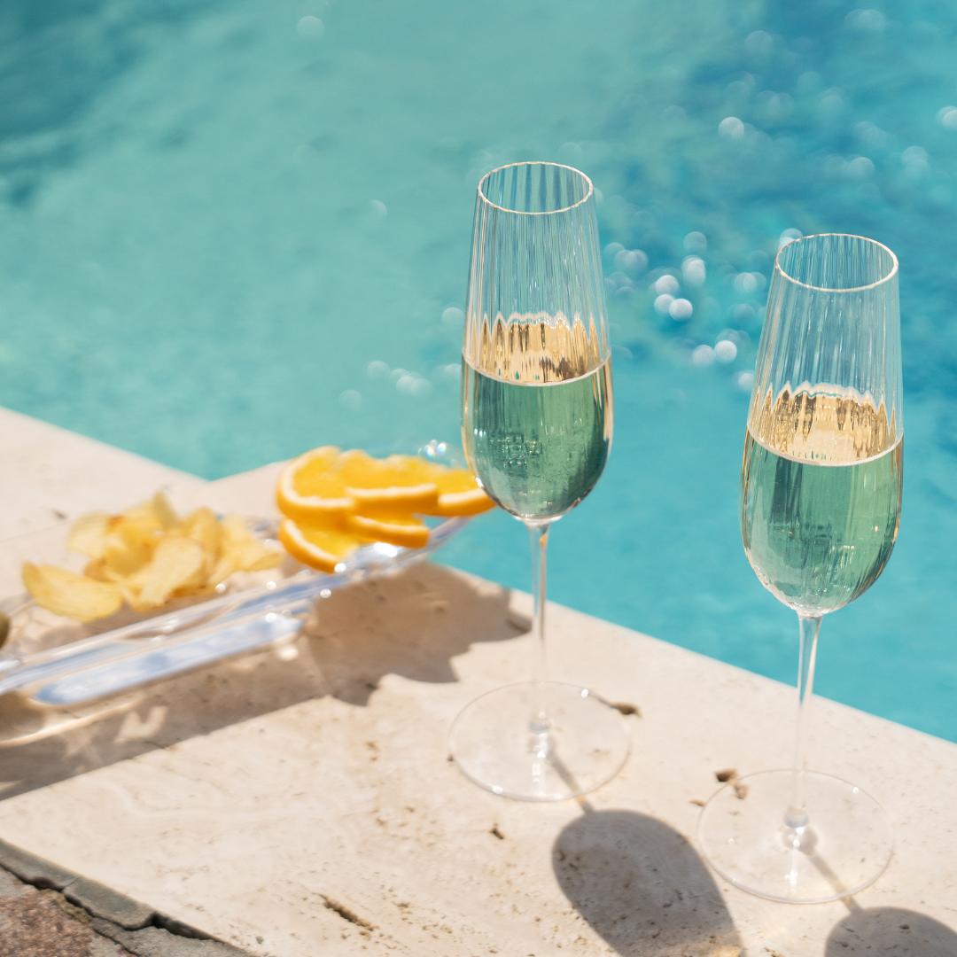 Round Up Set of 2 Sparkling wine glasses