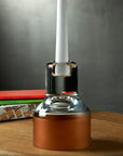 Contour Candle Holder with Clear Top and Copper Base - NUDE EU