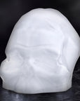 Teschio sfaccettato Memento Mori bianco opale grande