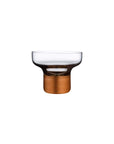 Contour Bowl piede alto con piano trasparente e base in rame