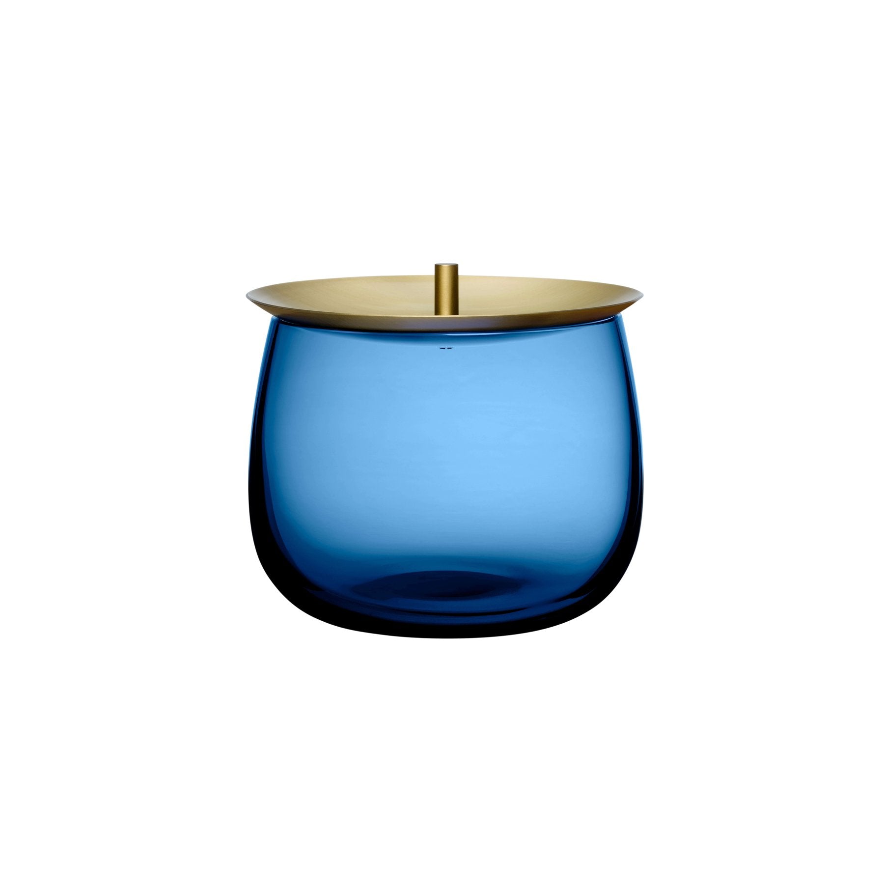 Beret Storage Box Small Cobalt with Brass Lid