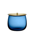 Beret Storage Box Small Cobalt with Brass Lid