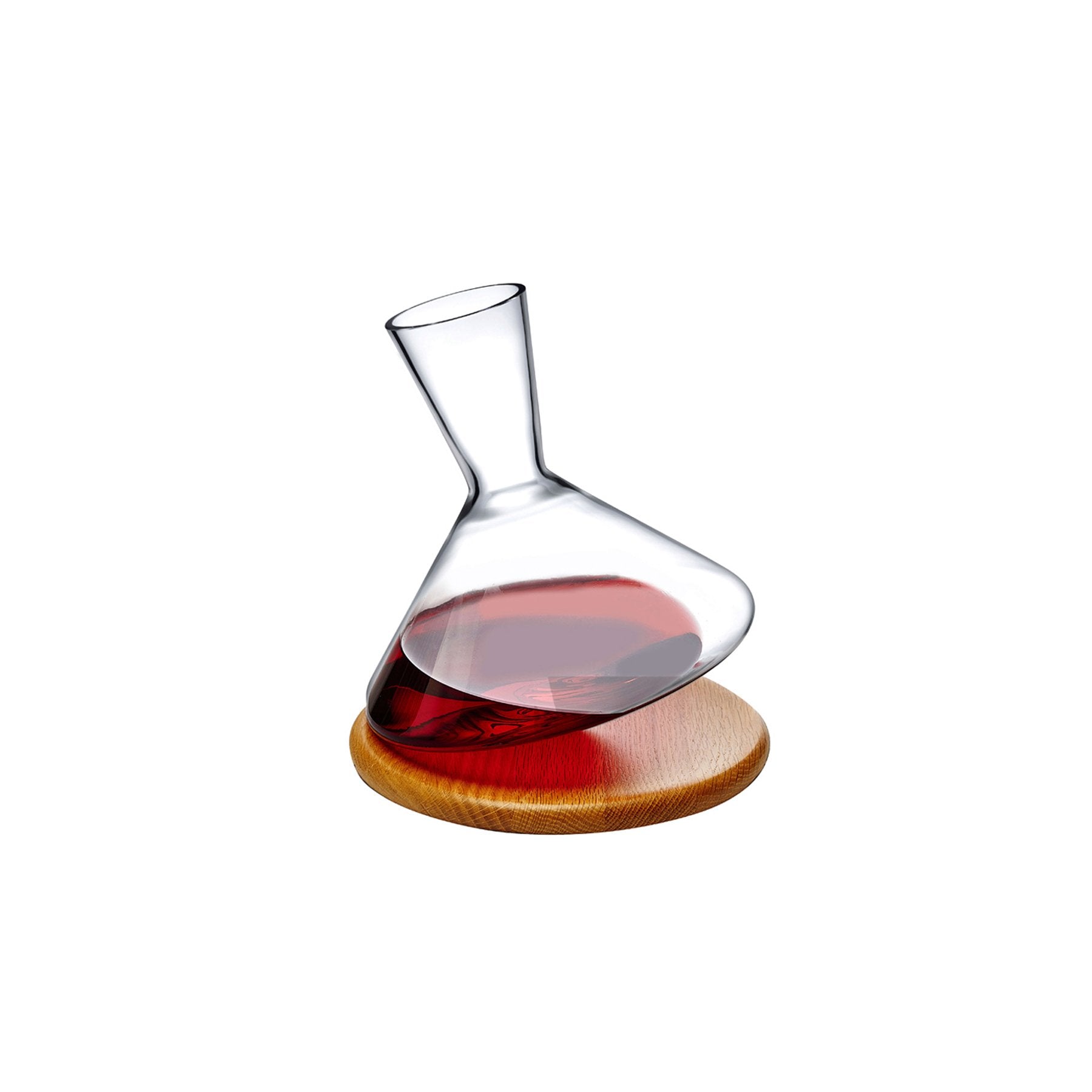Decanter per vino Balance con base in legno