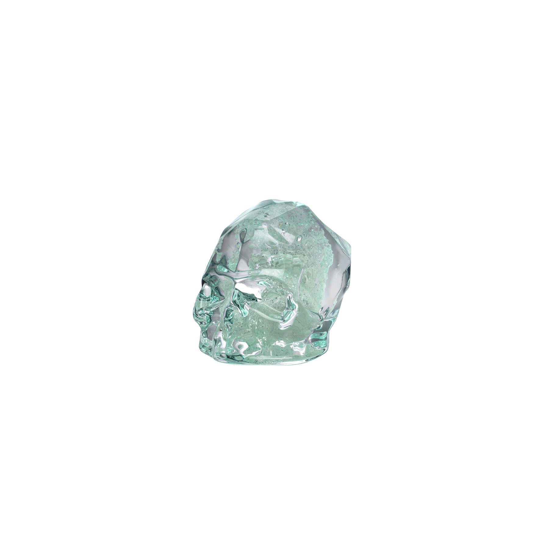 Teschio sfaccettato Memento Mori verde luminoso piccolo