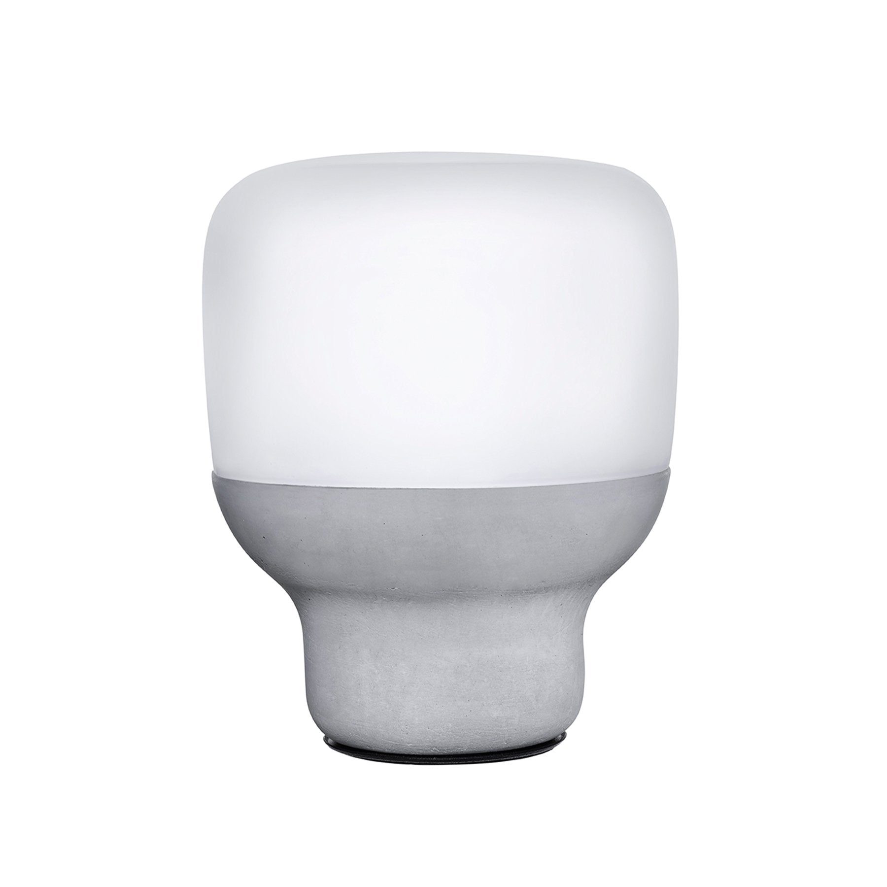 Lampada Liscia in Vetro Opaco con Base in Pietra
