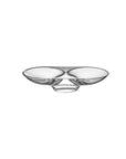 Nude Glass Silhouette Compartment Tray 2-sections curved in clear lead-free glass