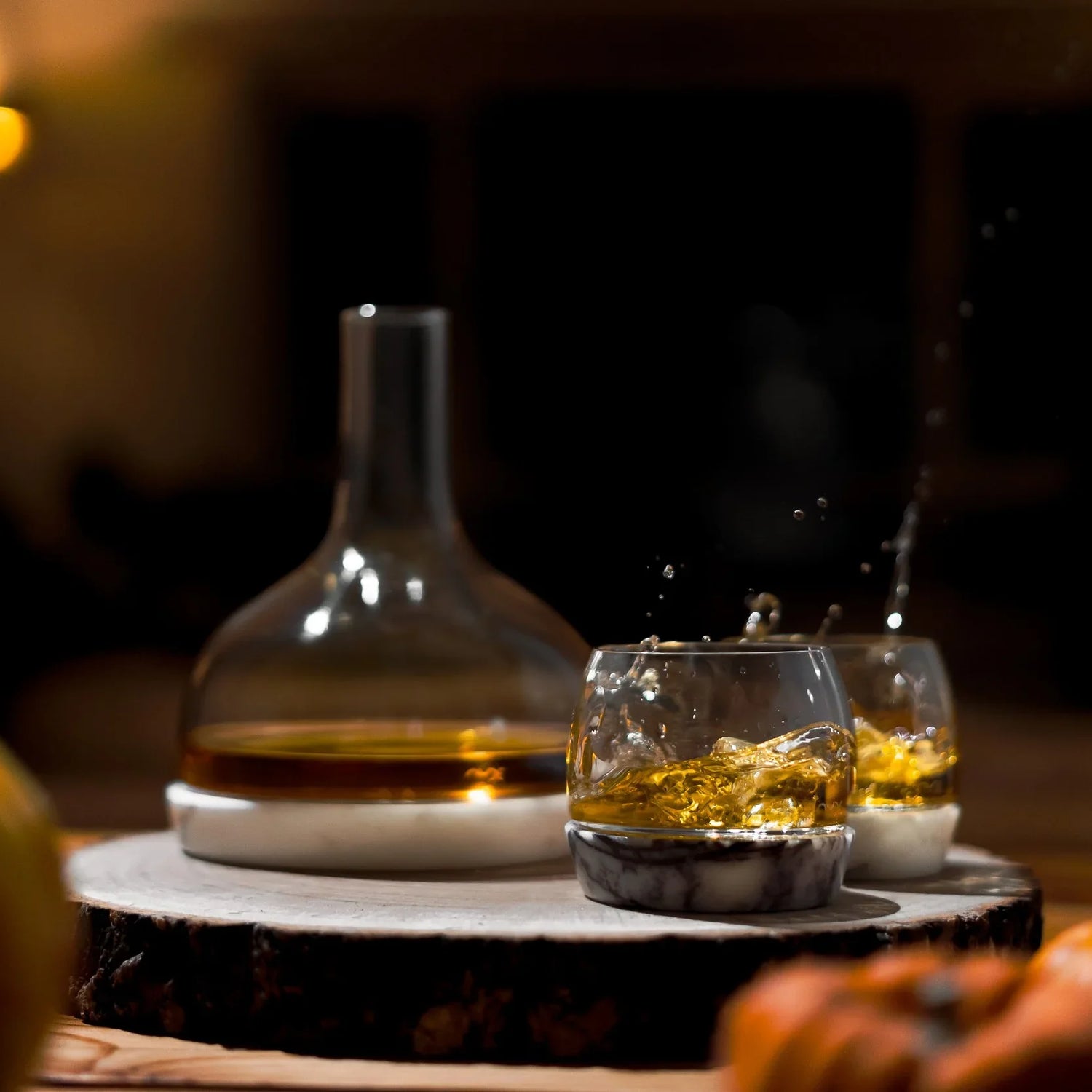 Chill Whisky Tumbler With Marble Base - NUDE EU