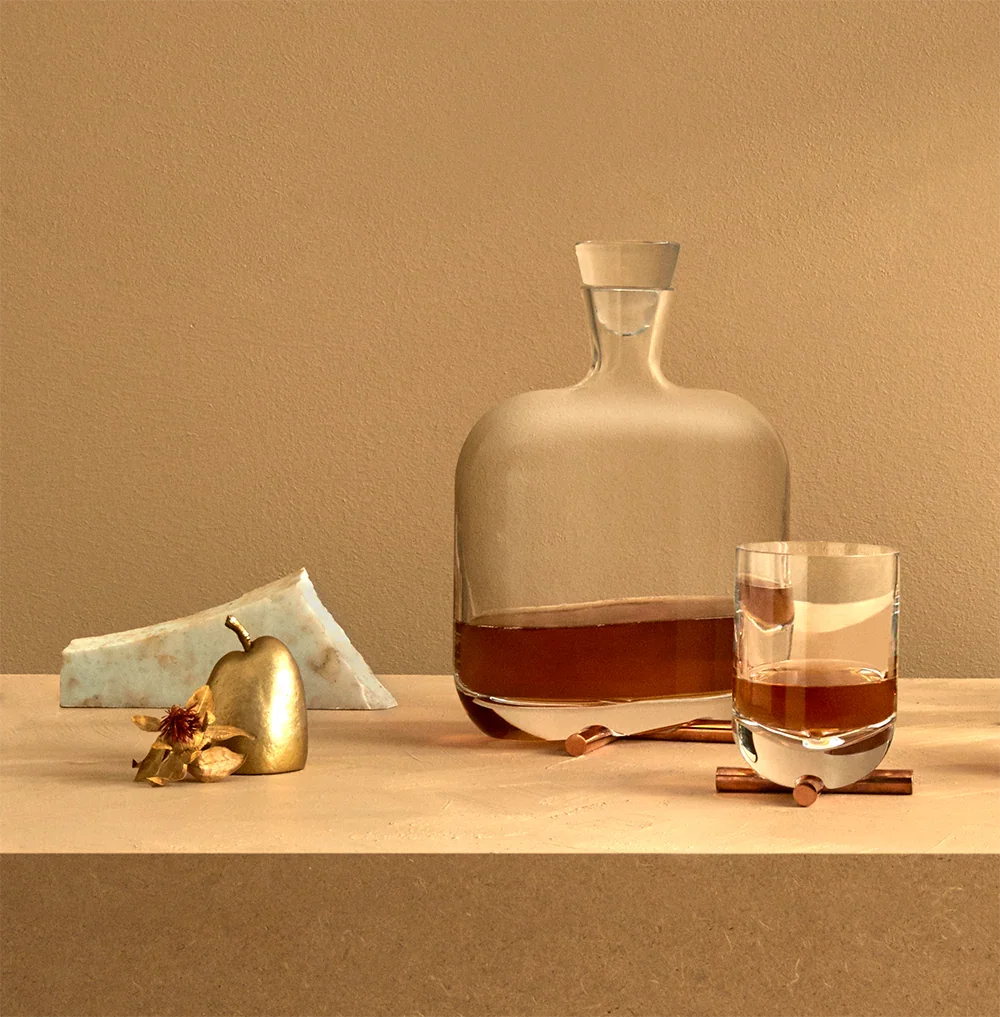 Camp Whisky Bottle With Brass Base - NUDE EU