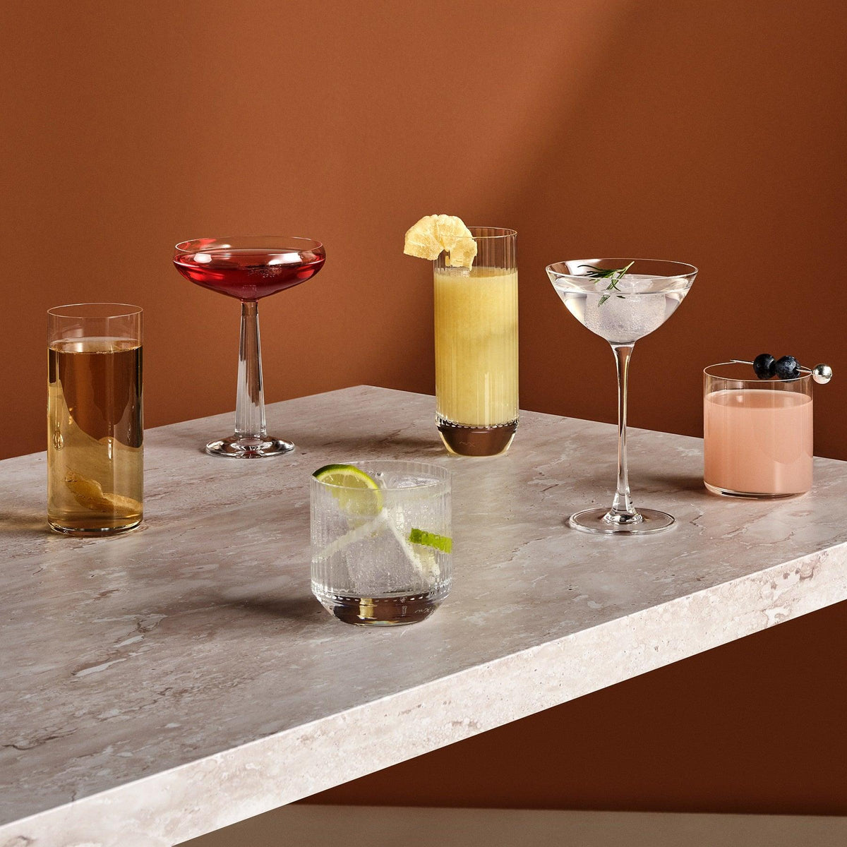 Big Top Set of 6 High Ball Glasses 430 cc - NUDE EU