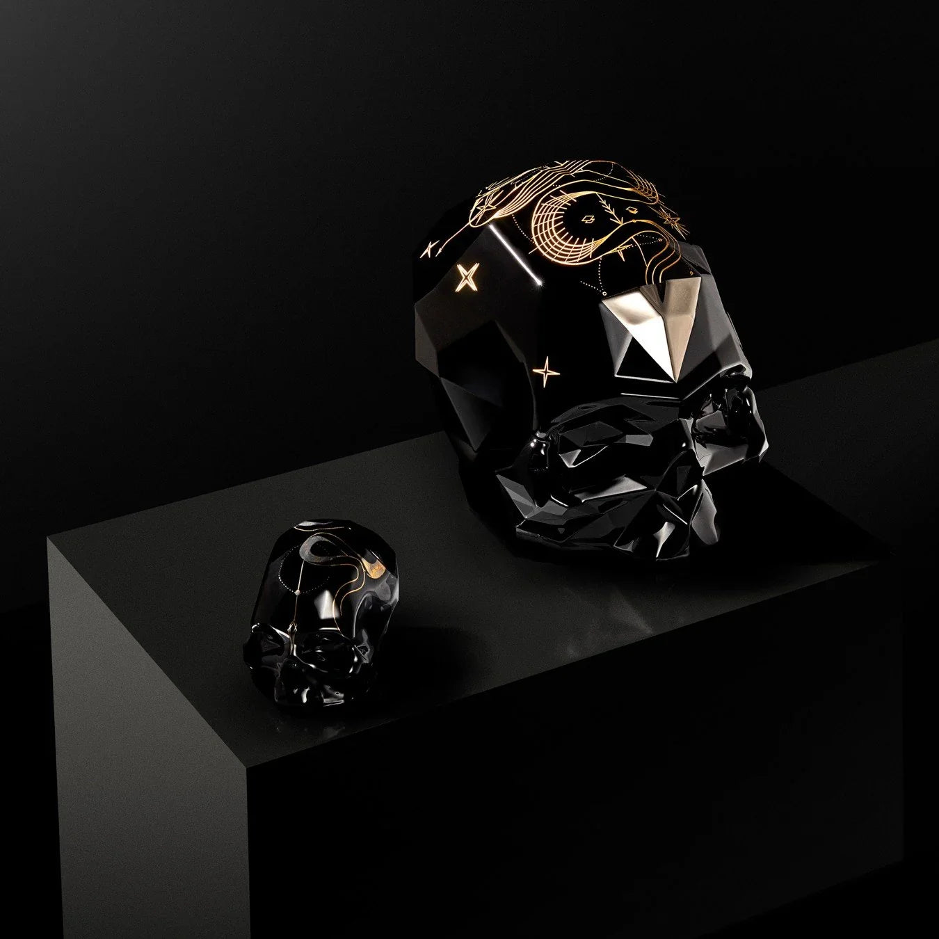 Memento Mori Rock & Pop Faceted Skull Large by Erensu Ekmekçiler - NUDE EU
