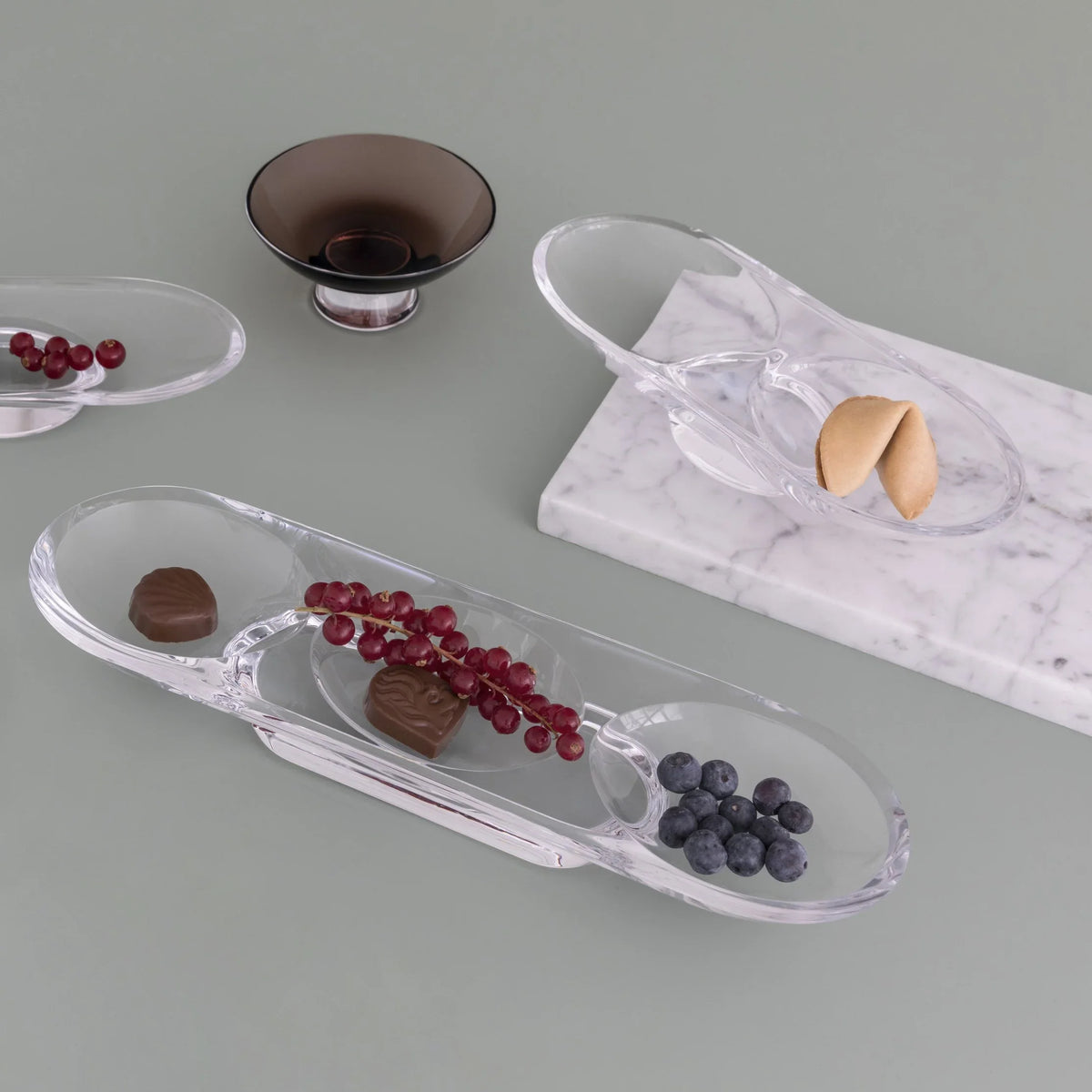 Silhouette Compartment Tray 3 Sections Curved - NUDE EU