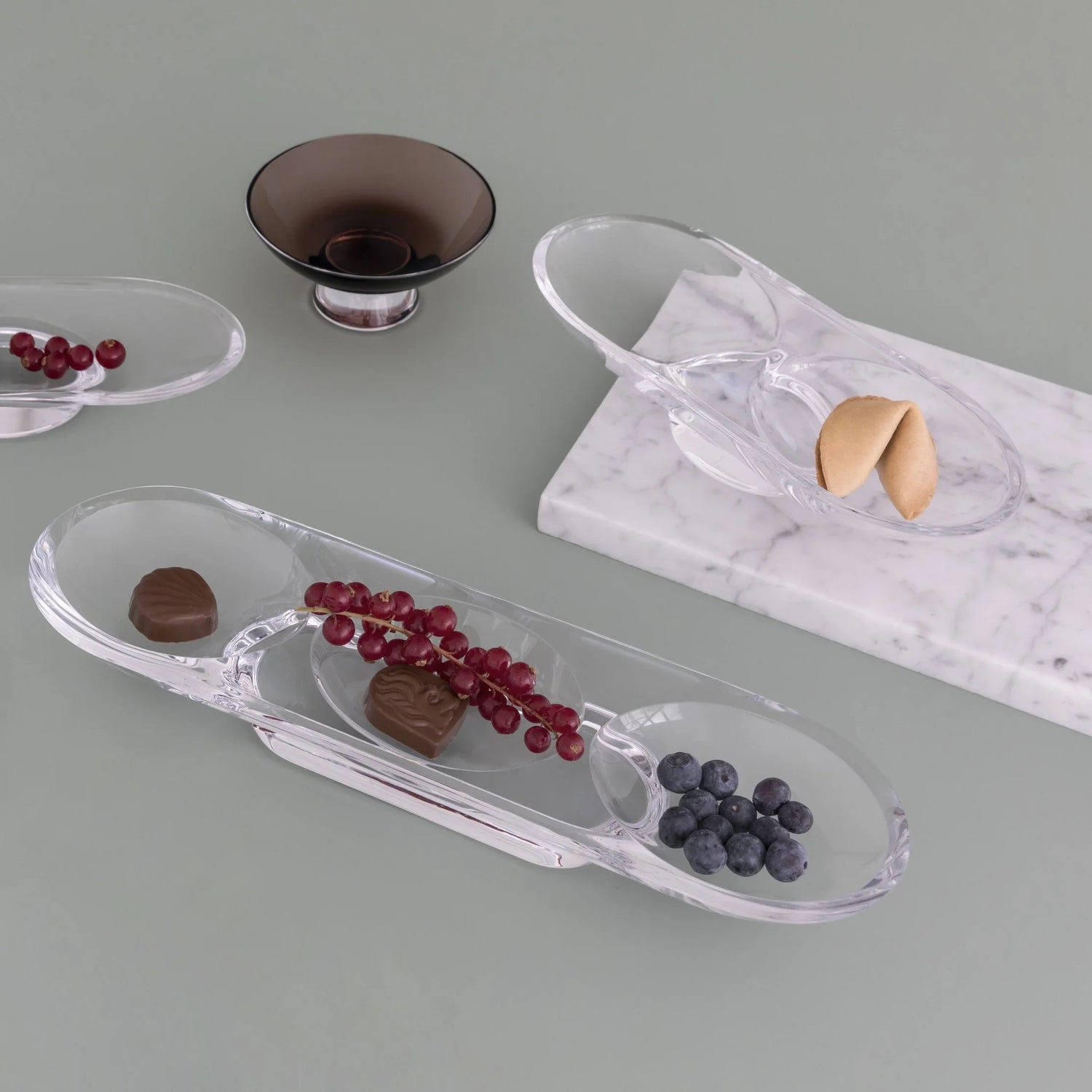 Silhouette Compartment Tray 2 Sections Curved - NUDE EU
