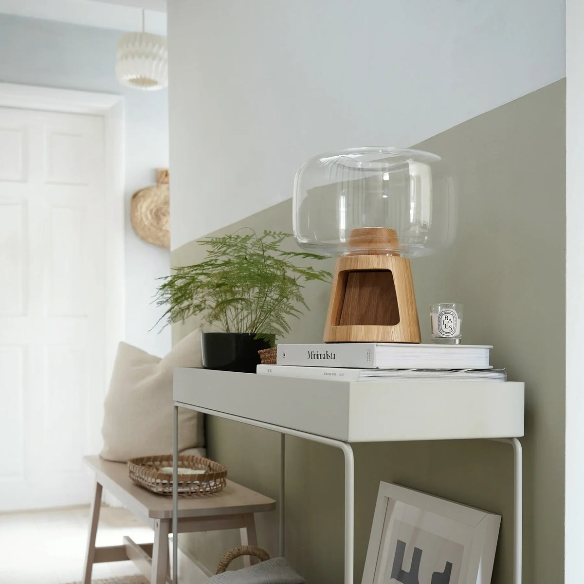 Tree Lamp with Glass and Oak Base - NUDE EU