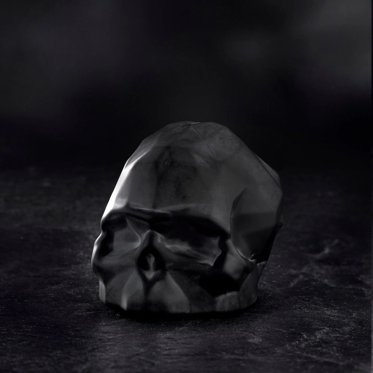 Memento Mori Faceted Skull Sandblasted Black Small - NUDE EU