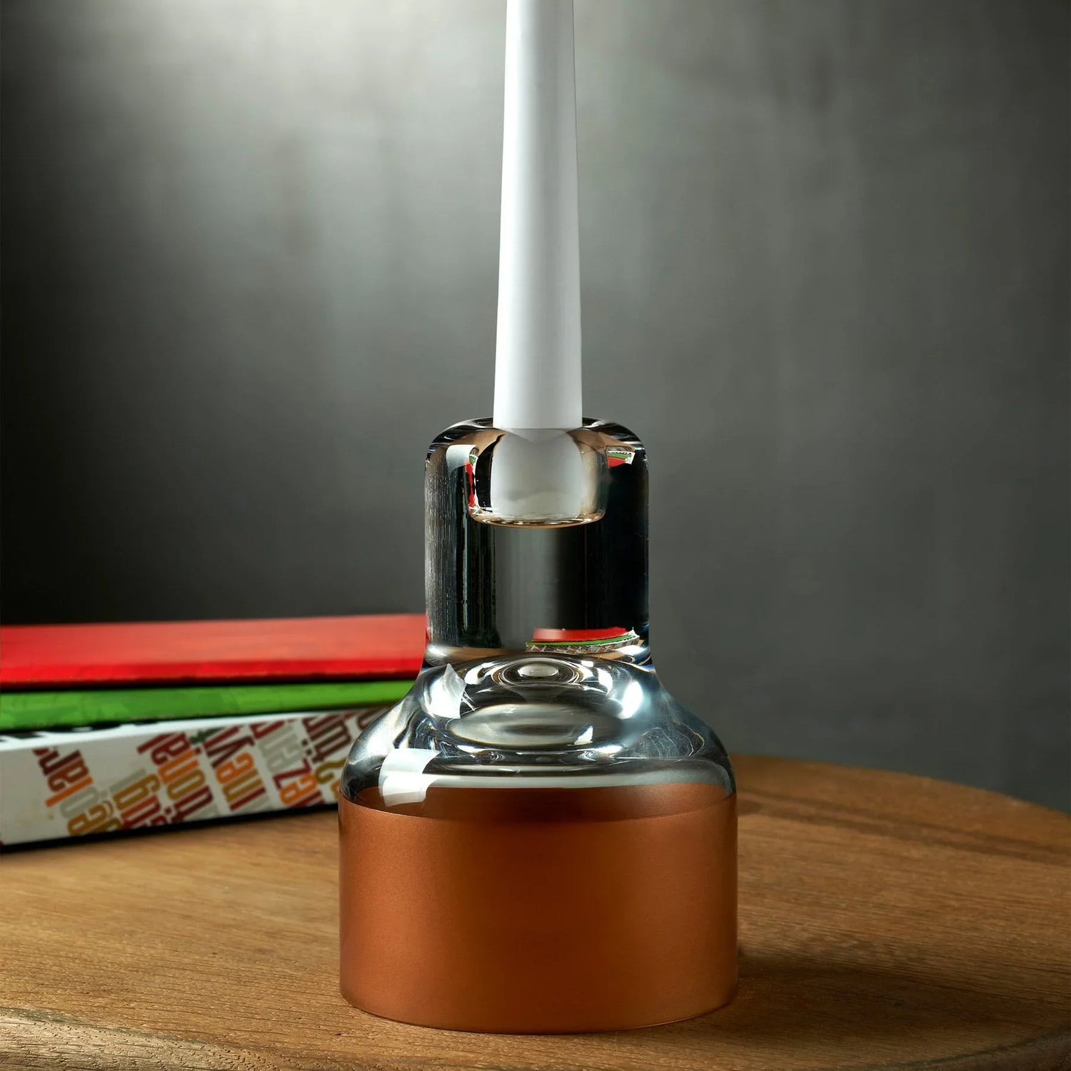 Contour Candle Holder with Clear Top and Copper Base - NUDE EU