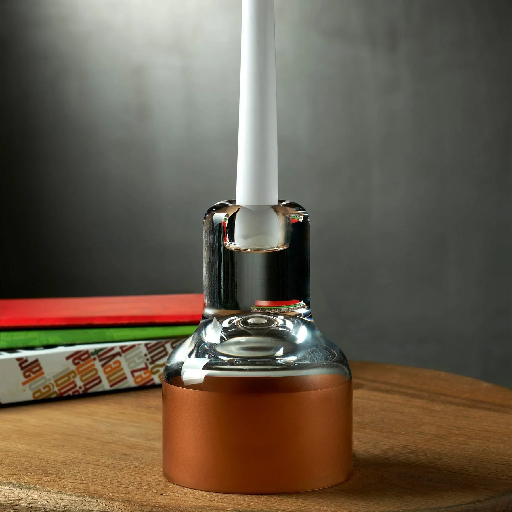 Contour Candle Holder with Clear Top and Copper Base - NUDE EU