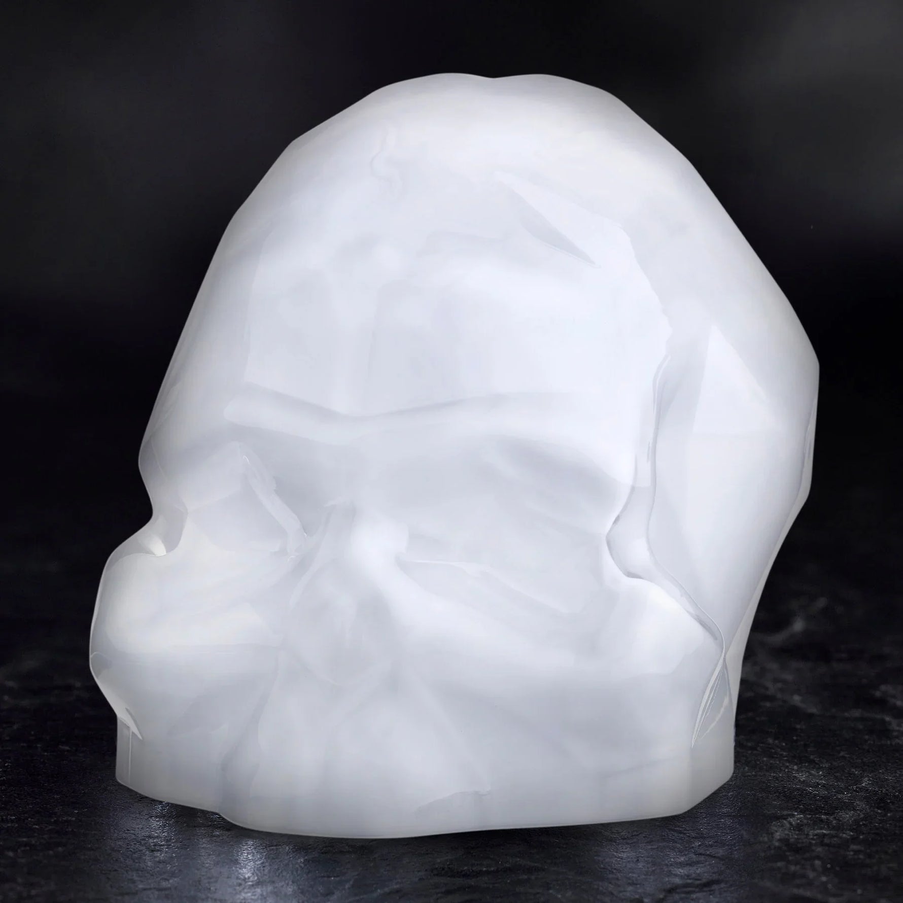 Memento Mori Faceted Skull Opal White Large - NUDE EU