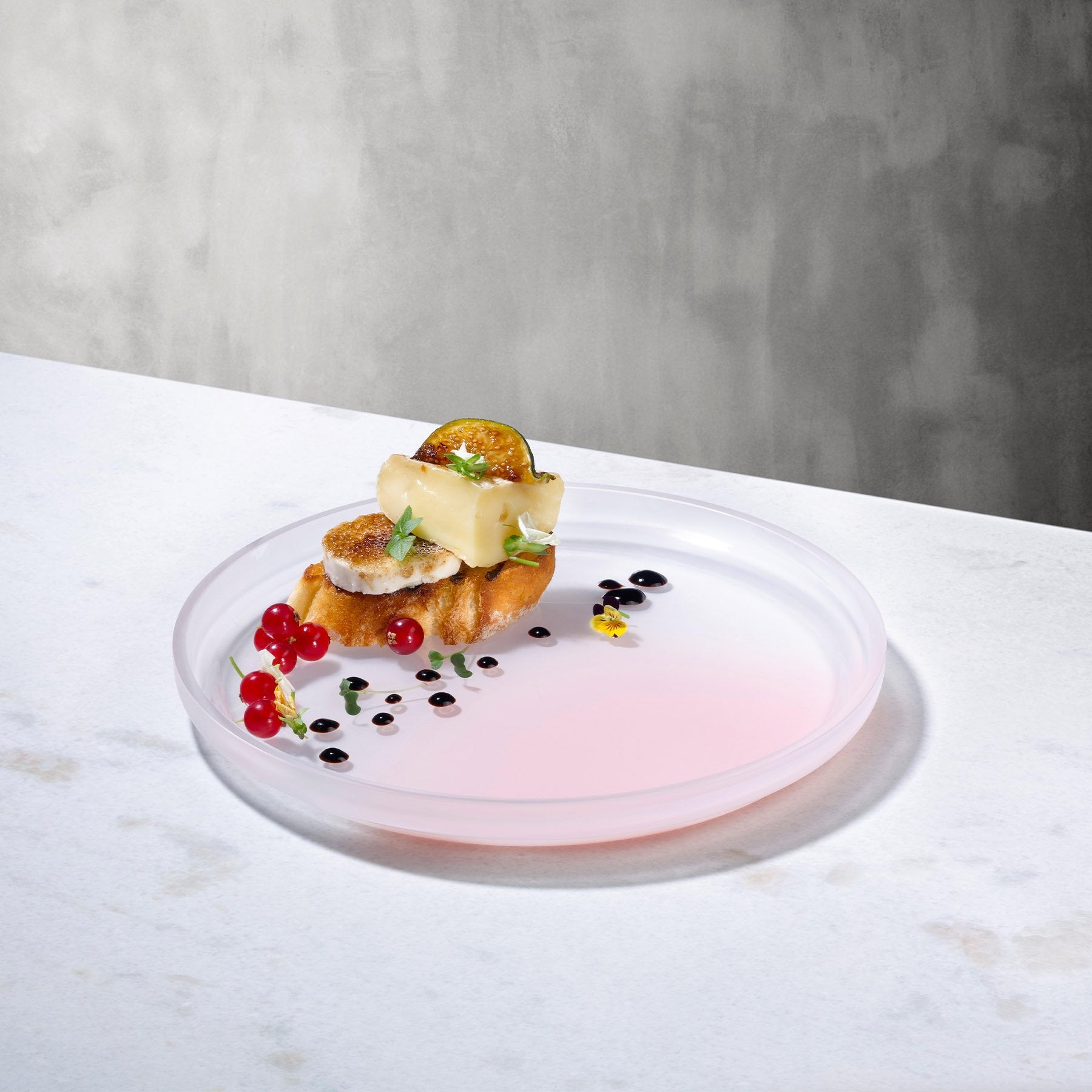 Pigmento Piatto da Portata 22 cm Spruzzato Rosa