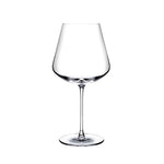 NUDE Sera Burgundy wine glass, empty, shown on a plain white background, showing its tapered bowl and flat foot base.