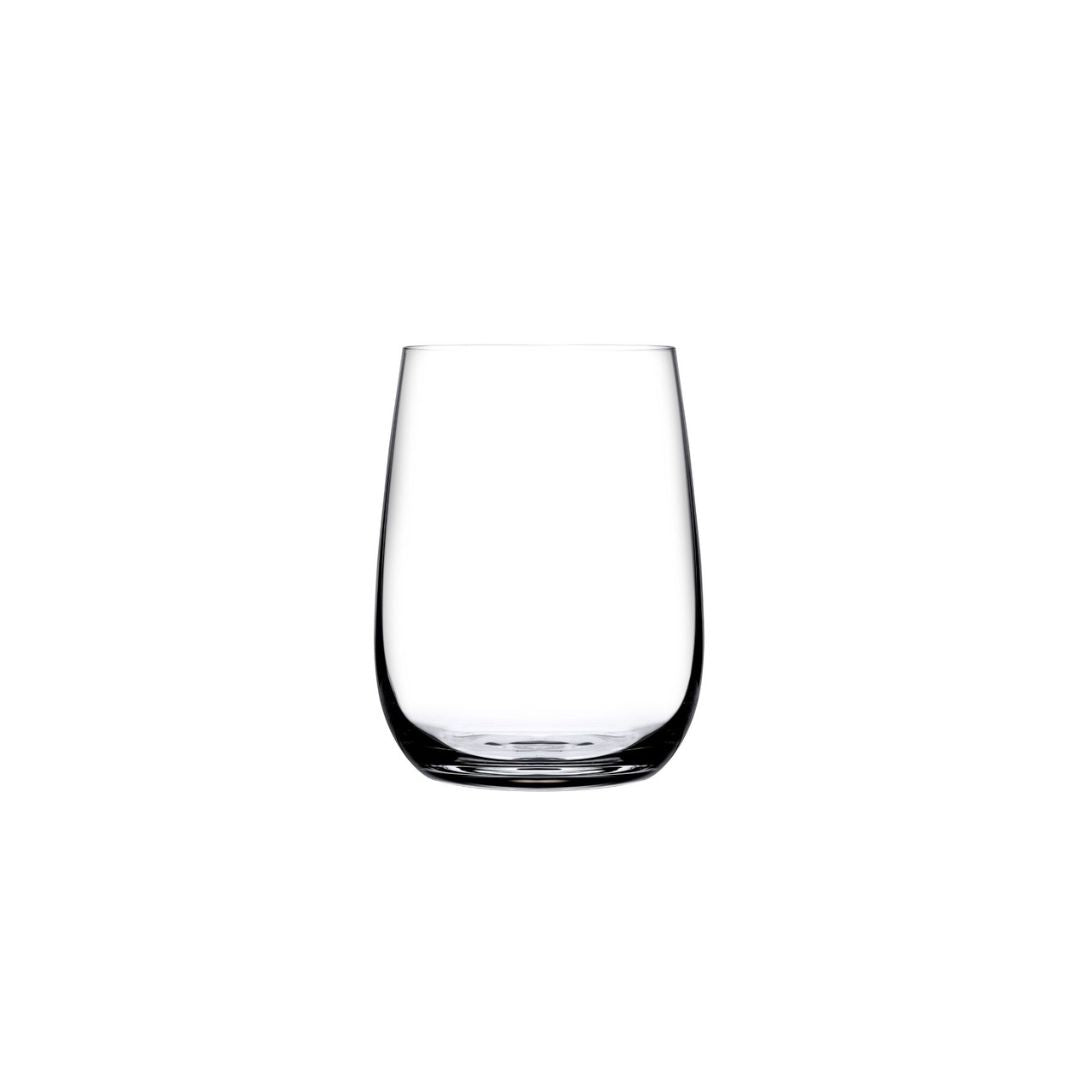 A Sera tumbler wine glass with a tapered shape and a thick, rounded base, shown against a solid white background.