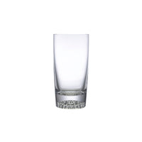 NUDE Ace high ball glasses with golf pattern on the bottom empty