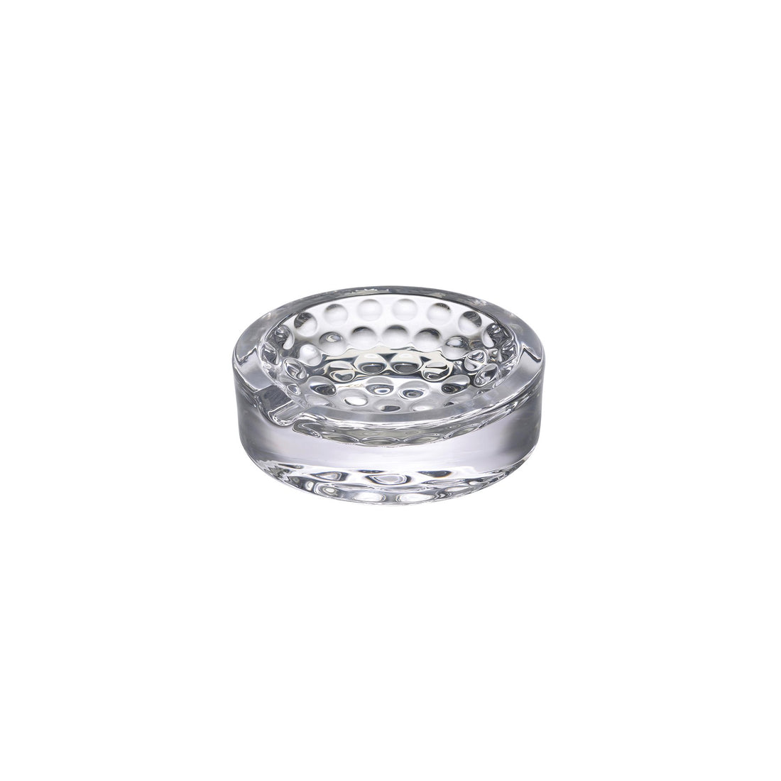 NUDE Ace Ashtray in leadfree crystal with golf pattern on the bottom