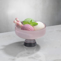 NUDE Bloom Ice cream cub in pink leadfree crystal presented with ice