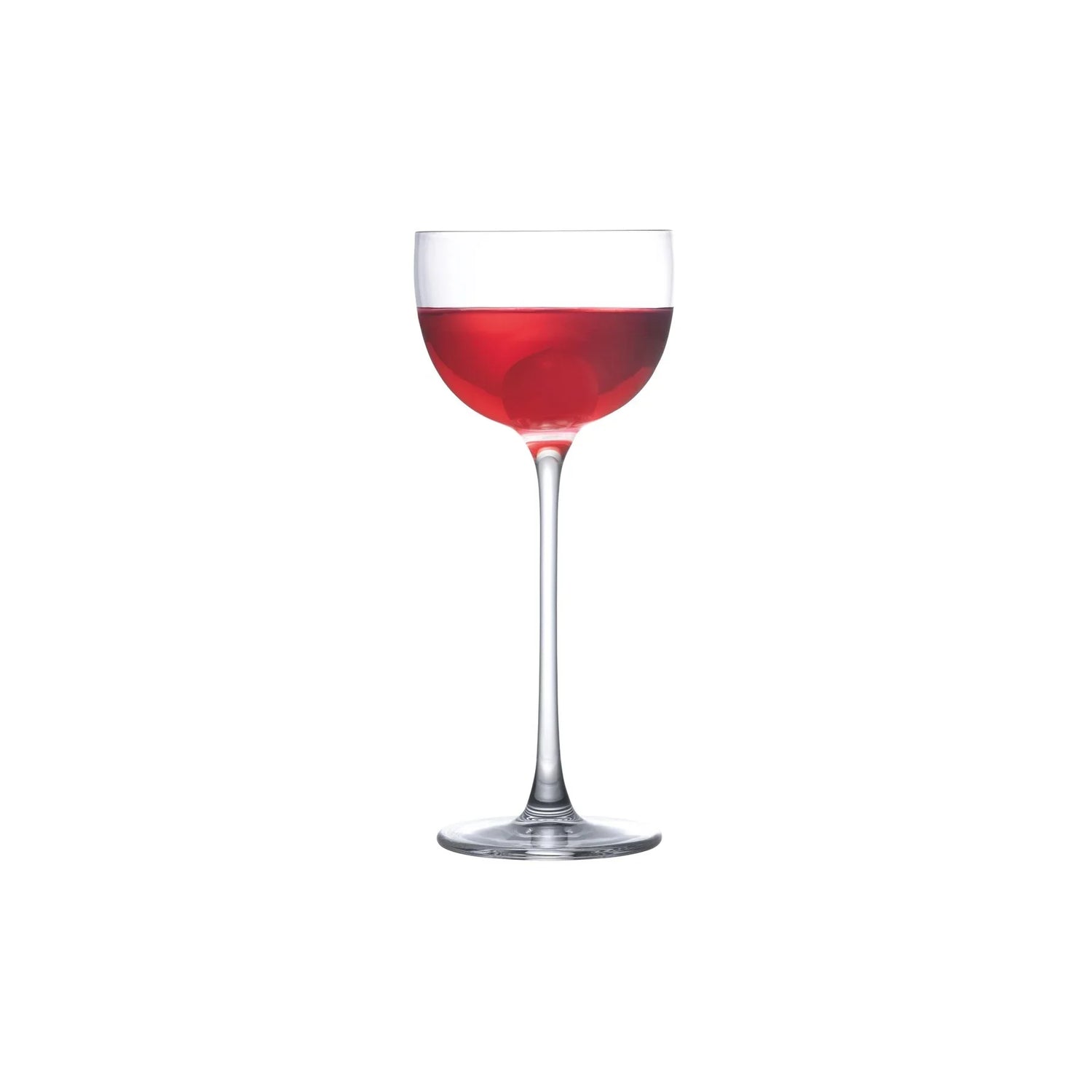 NUDE Savage pony glass designed by Remy Savage presneted with a red cocktail