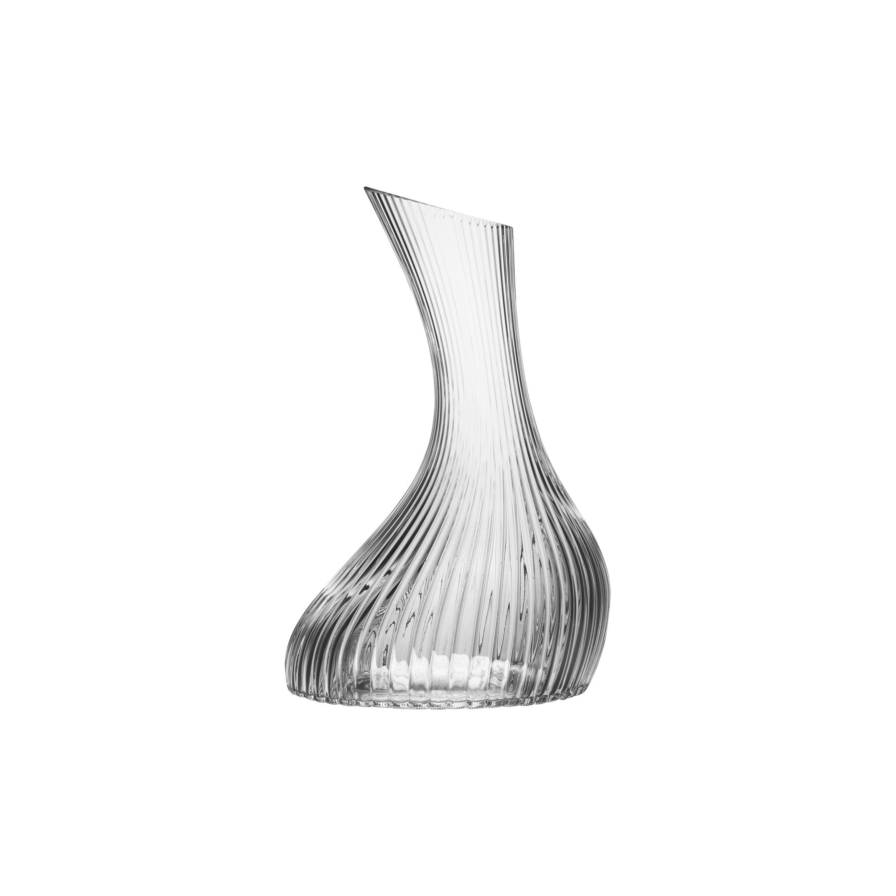 NUDE Vini carafe with linear pattern in leadfree crystal