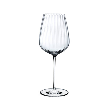 NUDE Round Up red wine glass, a lead-free crystal wine glass with a rounded rippled design, presented on white background