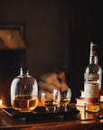 Malt Whiskey Bottle with Wooden Tray