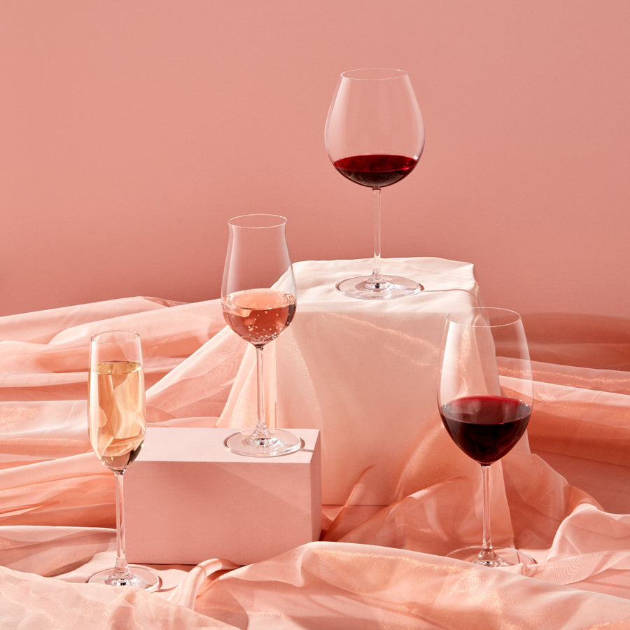Set vintage di 2 bicchieri da vino rosato