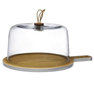 Gazebo Cupola per torta trasparente con base in legno
