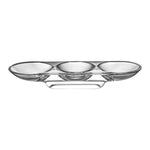 Nude Glass Silhouette Compartment Tray 3 sections curved in clear lead-free glass