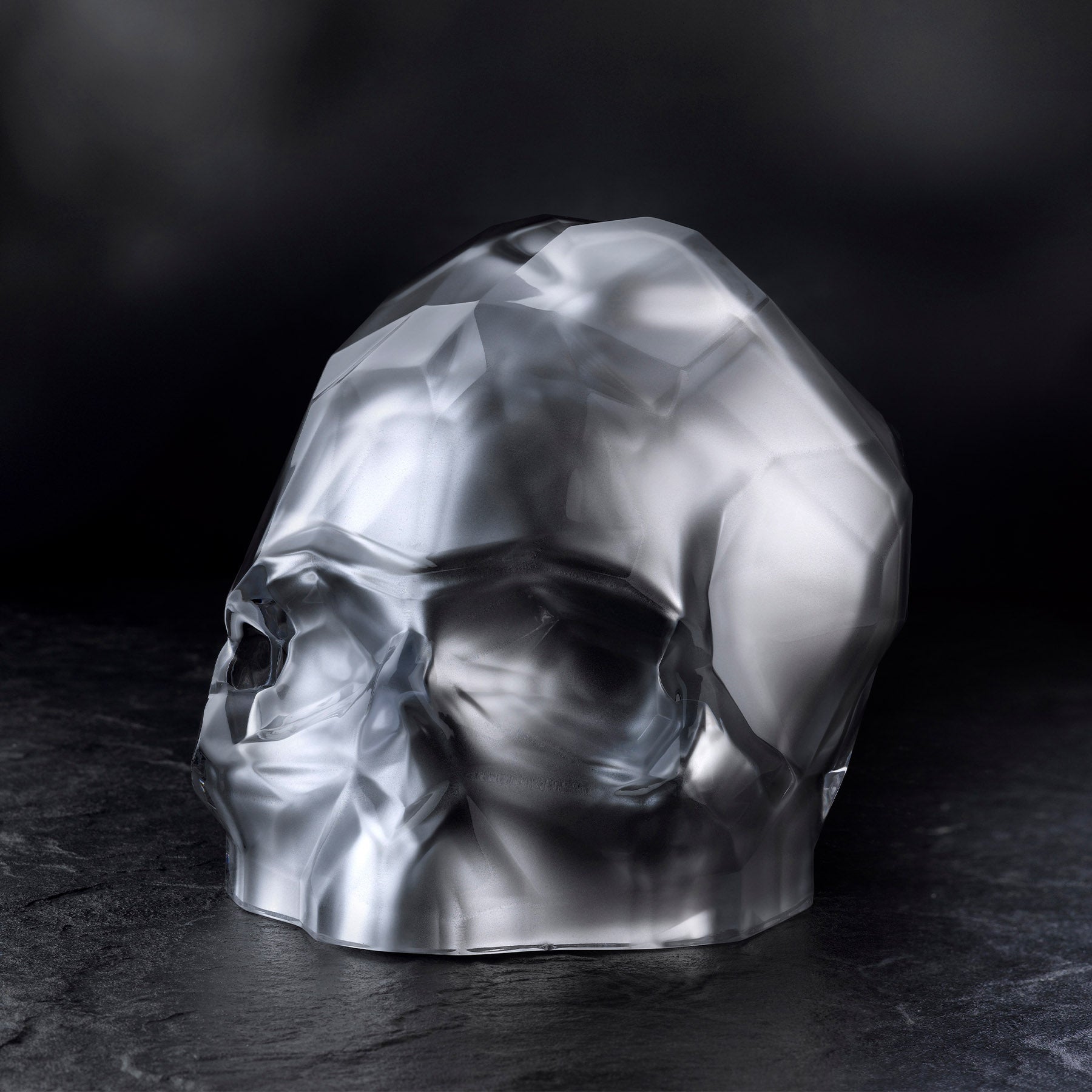 Memento Mori Faceted Skull Silver Large